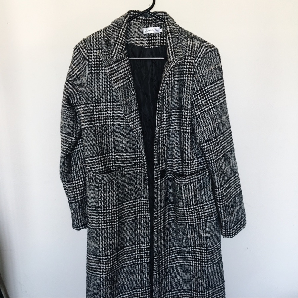 Long Plaid Gingham Coat